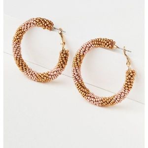 American Eagle multi-gold seed bead hoop earring